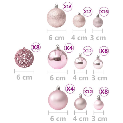 Julgranskulor 100 st rosa
