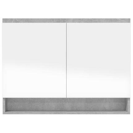 Spegelskåp för badrum betonggrå 80x15x60 cm MDF