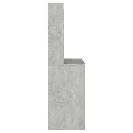 Sminkbord med LED-belysning 100x40x135 cm MDF betonggrå