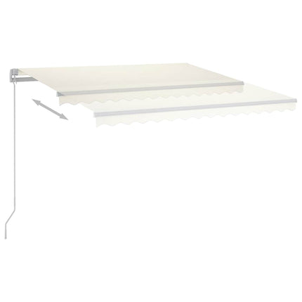 Markis manuellt infällbar med LED 300x250 cm gräddvit