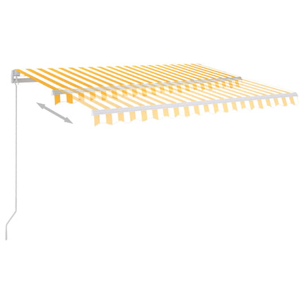 Markis manuellt infällbar med LED 300x250 cm gul och vit
