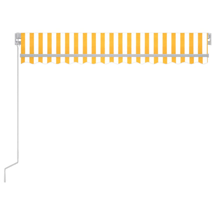 Markis manuellt infällbar med LED 300x250 cm gul och vit