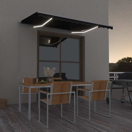 Markis manuellt infällbar med LED 300x250 cm antracit