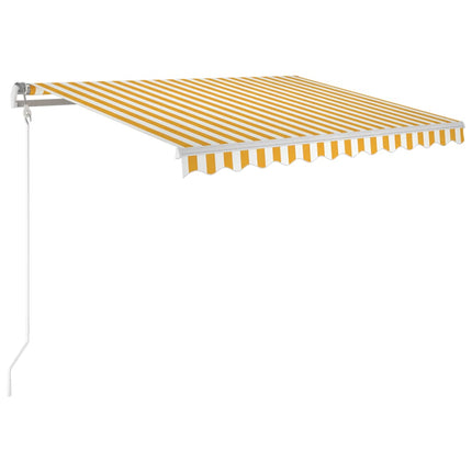 Markis automatiskt infällbar 300x250 cm gul och vit