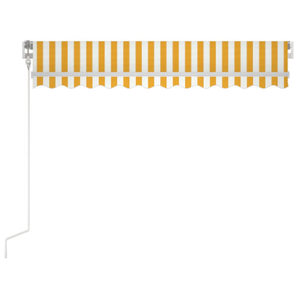 Markis automatiskt infällbar 300x250 cm gul och vit