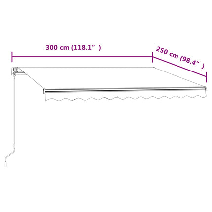 Markis automatiskt infällbar 300x250 cm orange och brun