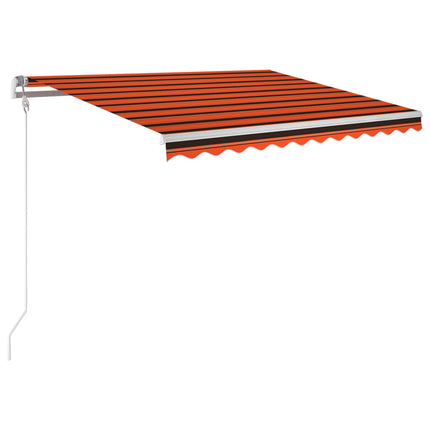 Automatisk markis med vindsensor & LED 300x250 cm orange/brun