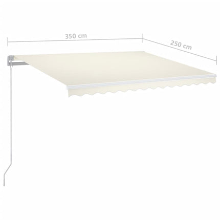 Markis manuellt infällbar 350x250 cm gräddvit