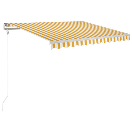 Markis manuellt infällbar 350x250 cm gul och vit
