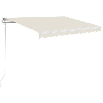 Markis manuellt infällbar med LED 350x250 cm gräddvit