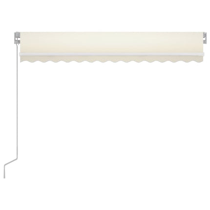 Markis manuellt infällbar med LED 350x250 cm gräddvit