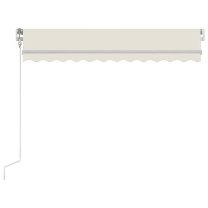 Automatisk markis med vindsensor & LED 350x250 cm gräddvit
