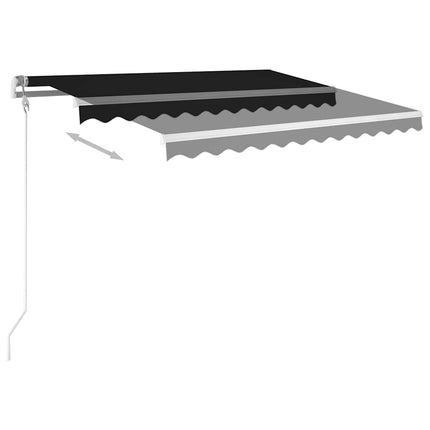 Automatisk markis med vindsensor & LED 350x250 cm antracit