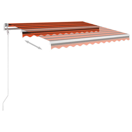 Automatisk markis med vindsensor & LED 350x250 cm orange/brun