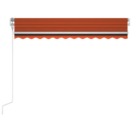 Automatisk markis med vindsensor & LED 350x250 cm orange/brun
