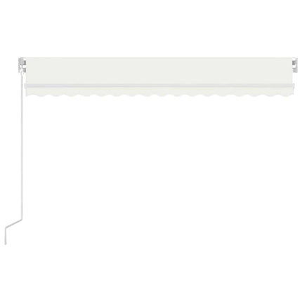 Markis manuellt infällbar med LED 400x300 cm gräddvit