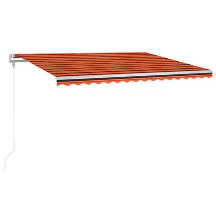 Automatisk markis med vindsensor & LED 400x300 cm orange/brun