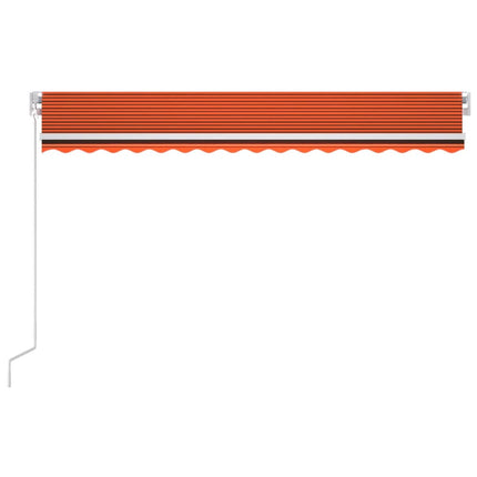 Automatisk markis med vindsensor & LED 400x300 cm orange/brun