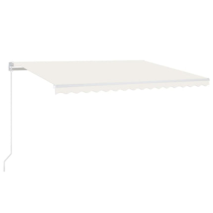 Markis manuellt infällbar med LED 450x300 cm gräddvit