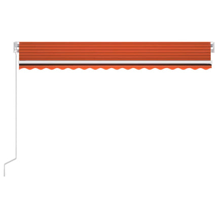 Markis manuellt infällbar med LED 450x300 cm orange och brun