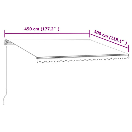 Automatisk markis 450x300 cm gräddvit
