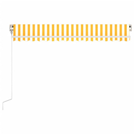 Markis automatiskt infällbar 450x300 cm gul och vit