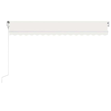 Automatisk markis med vindsensor & LED 450x300 cm gräddvit