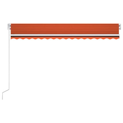 Automatisk markis med vindsensor & LED 450x300 cm orange/brun