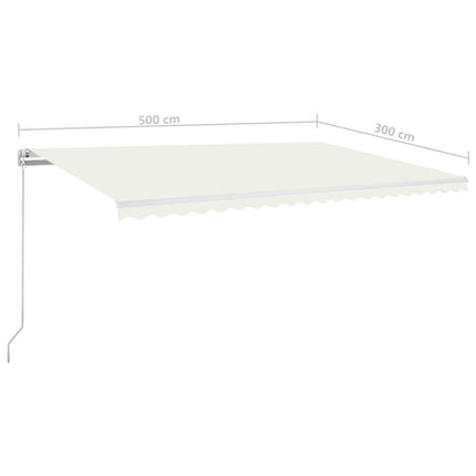 Markis manuellt infällbar 500x300 cm gräddvit