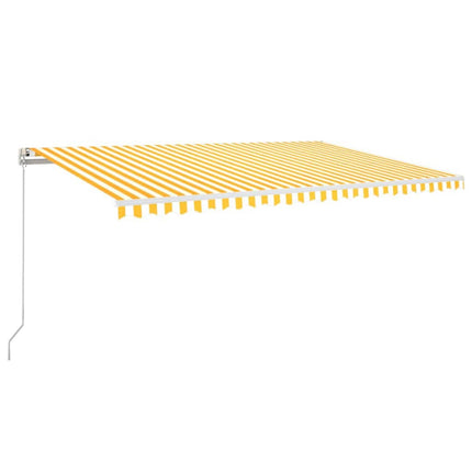 Markis manuellt infällbar 500x300 cm gul och vit