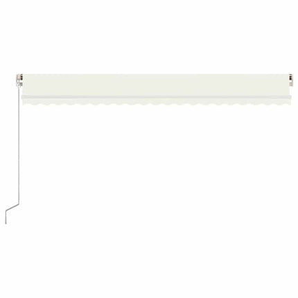 Markis manuellt infällbar med LED 500x300 cm gräddvit