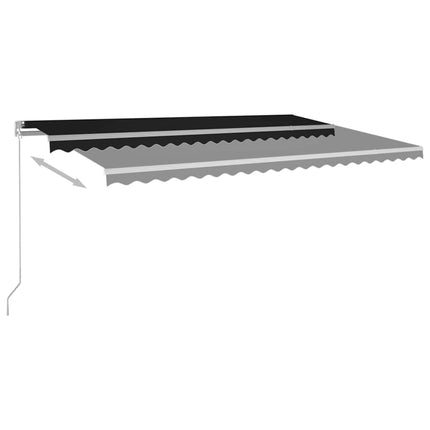 Markis manuellt infällbar med LED 500x300 cm antracit