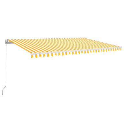 Markis automatiskt infällbar 500x300 cm gul och vit