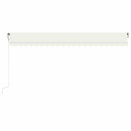 Automatisk markis med vindsensor & LED 500x300 cm gräddvit