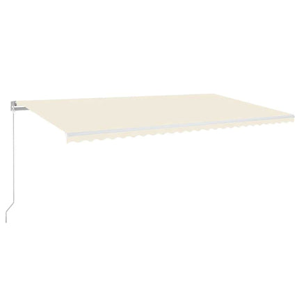 Markis manuellt infällbar med LED 600x300 cm gräddvit