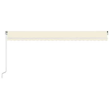 Markis manuellt infällbar med LED 600x300 cm gräddvit