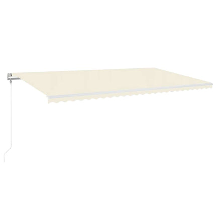 Automatisk markis med vindsensor & LED 600x300 cm gräddvit