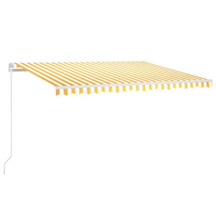 Markis manuellt infällbar 400x350 cm gul och vit