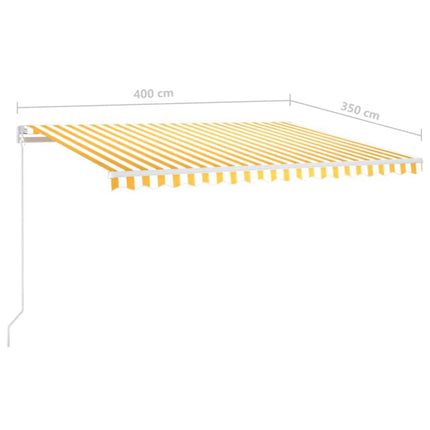 Markis manuellt infällbar 400x350 cm gul och vit