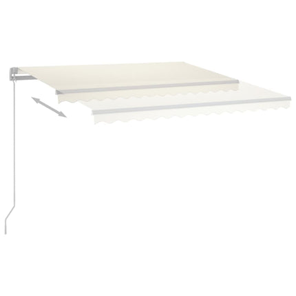 Markis manuellt infällbar med LED 400x350 cm gräddvit