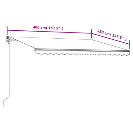 Automatisk markis 400x350 cm blå och vit