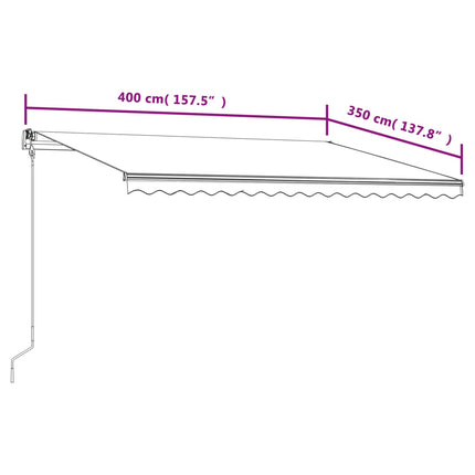 Automatisk markis 400x350 cm gräddvit