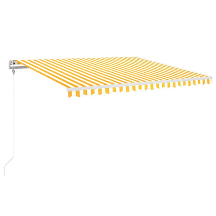 Markis automatiskt infällbar 400x350 cm gul och vit