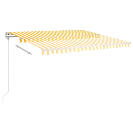 Markis automatiskt infällbar 400x350 cm gul och vit