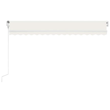 Automatisk markis med vindsensor & LED 400x350 cm gräddvit