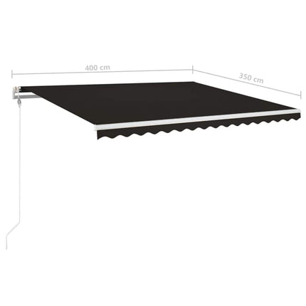 Automatisk markis med vindsensor & LED 400x350 cm antracit