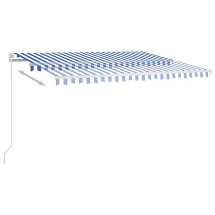 Markis manuellt infällbar 450x350 cm blå och vit