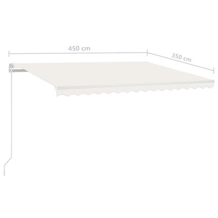 Markis manuellt infällbar 450x350 cm gräddvit