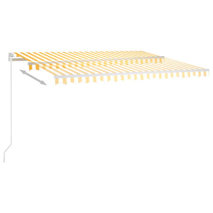 Markis manuellt infällbar 450x350 cm gul och vit