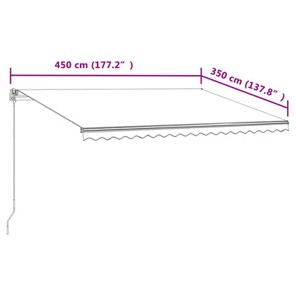 Markis automatiskt infällbar 450x350 cm gräddvit